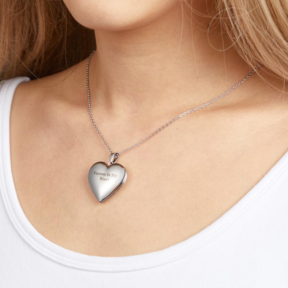 Collar Grabado Con Foto Personalizada, Colgante De Corazón, Regalos Exquisitos Para Parejas - soufeeles