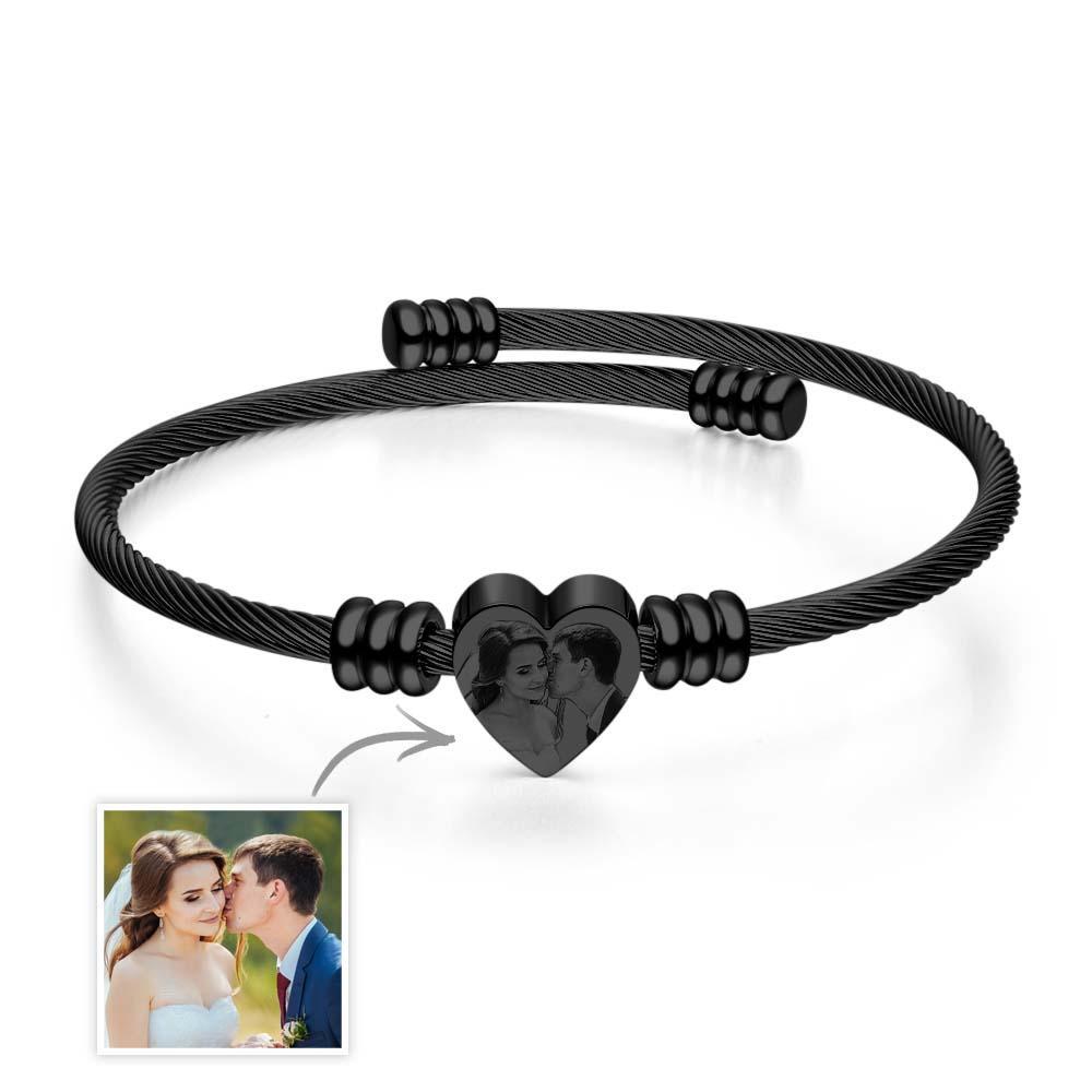 Pulseras Con Imagen Personalizada Para Mujer Medallón Personalizado Encanto Brazalete Brazalete Grabado Inspirador Joyería Conmemorativa Regalo De Cumpleaños Para Niñas Madre - soufeeles