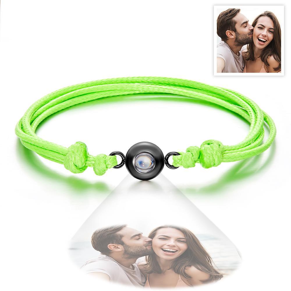 Regalos Coloridos De La Pareja Del Estilo De La Armadura De La Pulsera De La Foto De La Proyección De Encargo - soufeeles