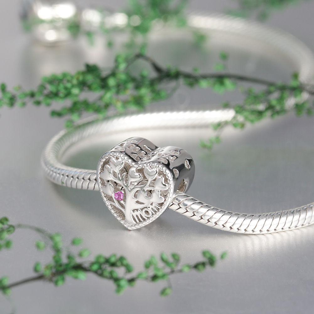 Regalos del Día de Madre - Berloque grabable de árbol del corazón con foto