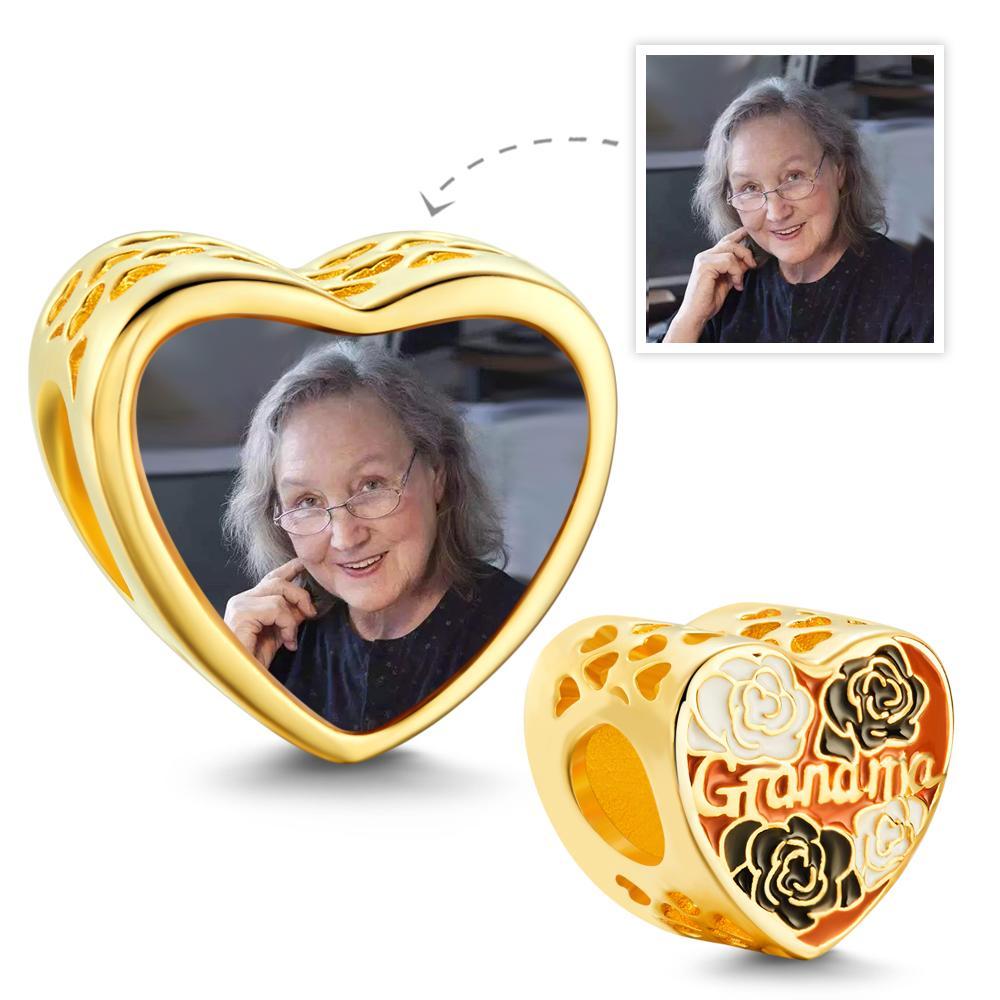 Regalos Conmemorativos Tallados Huecos En Forma De Corazón Con Foto Personalizada Para Abuela - soufeeles