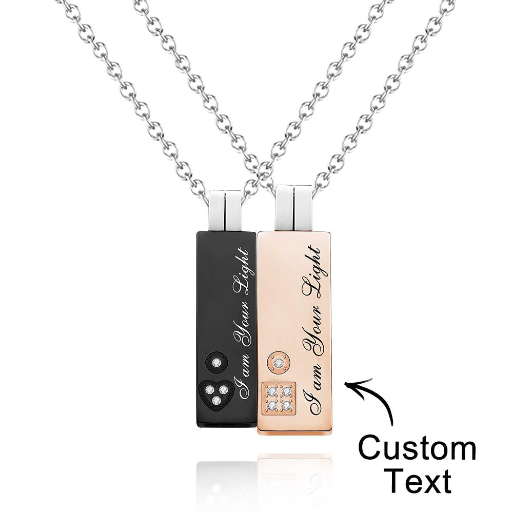 Collar Grabado Personalizado Diseño Único Un Par De Regalos - soufeeles
