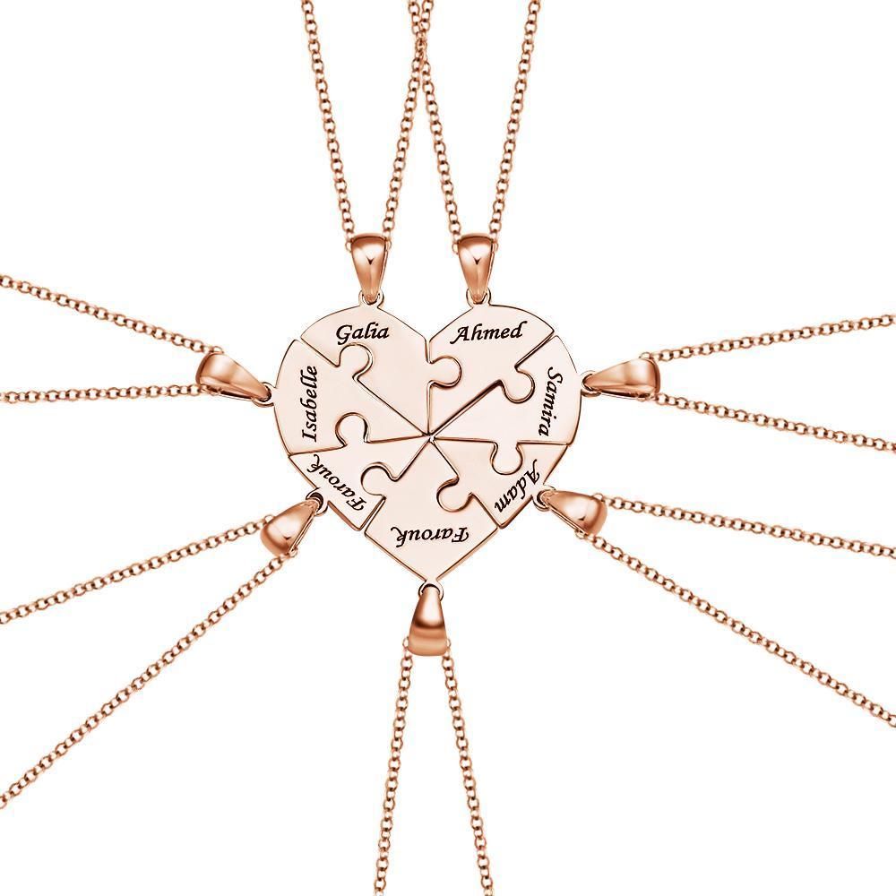 Collar Grabado Personalizado Rompecabezas En Forma De Corazón Número De Opciones Regalo Creativo