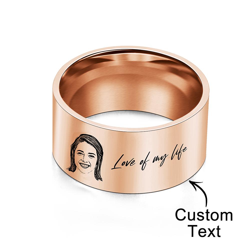 Anillo De Hombre Personalizado Anillo De Foto Personalizado Con Novia Grabada Regalo Perfecto Para Novio En El Día De San Valentín - soufeeles