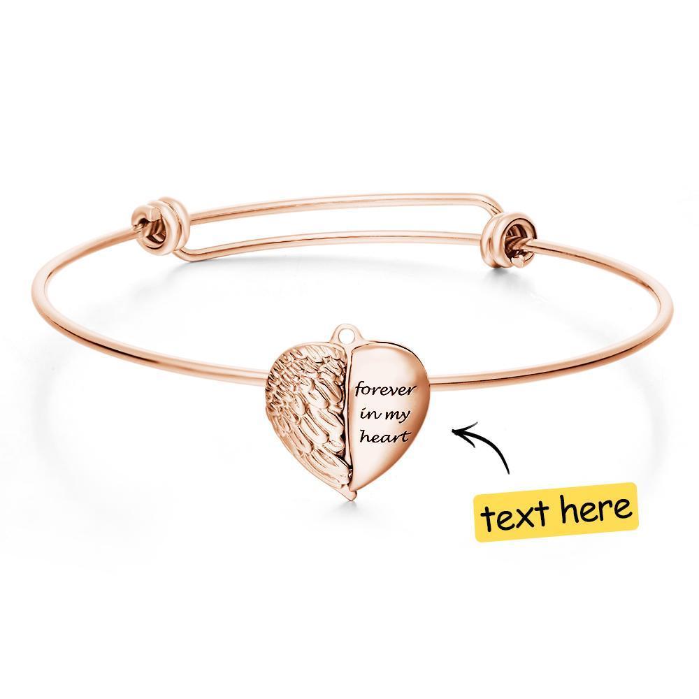 Pulsera Con Foto Grabada Personalizada Regalo De Pulsera Con Medallón De Imagen De Corazón Tallado Para Ella