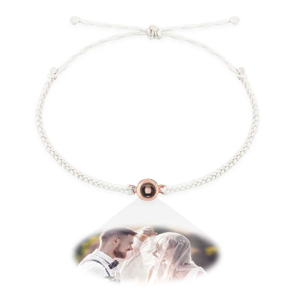 Pulsera Personalizada De Encanto De Proyección De Fotos Con Texto, Regalo De Boda, Proyector De Imágenes Regalo De Aniversario Conmemorativo Minimalista Para Él - soufeeles