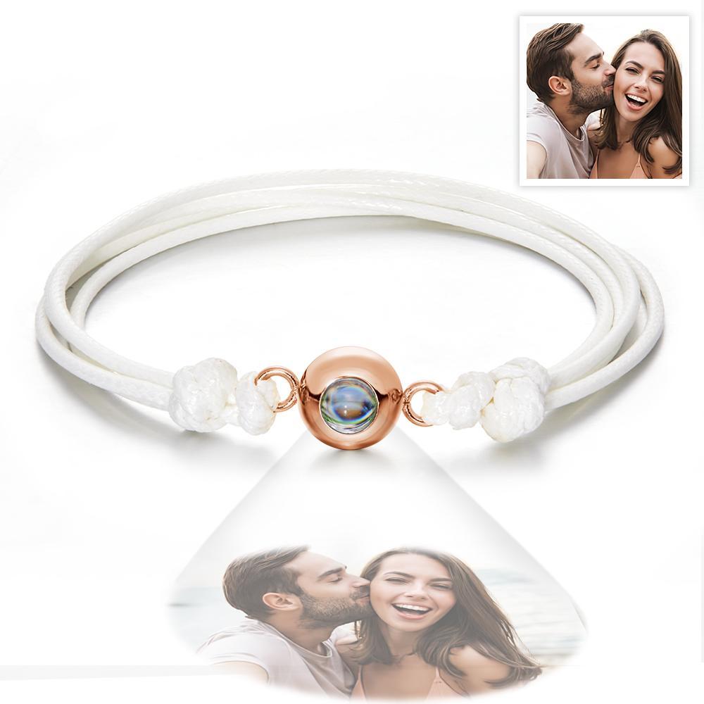 Regalos Coloridos De La Pareja Del Estilo De La Armadura De La Pulsera De La Foto De La Proyección De Encargo - soufeeles