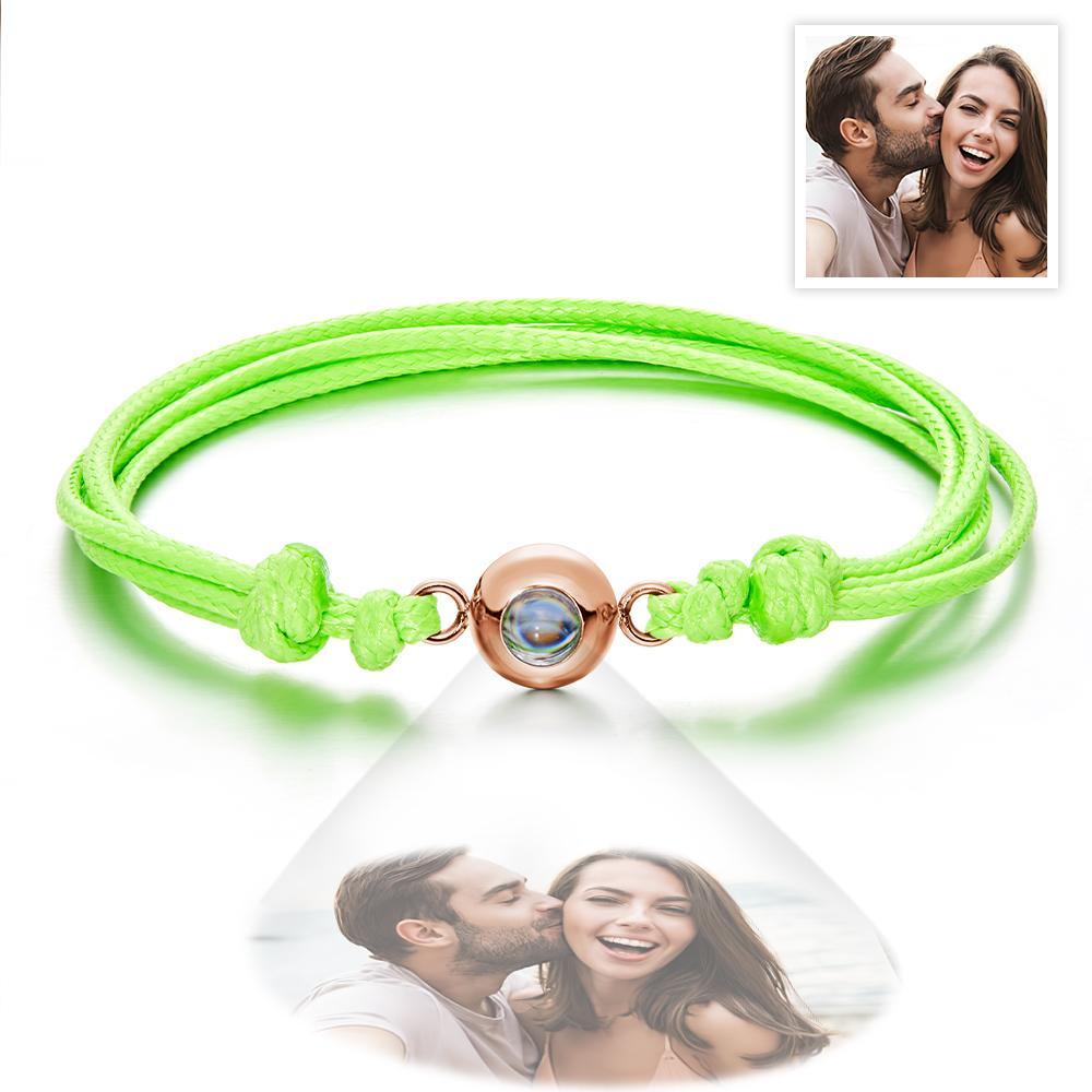 Regalos Coloridos De La Pareja Del Estilo De La Armadura De La Pulsera De La Foto De La Proyección De Encargo - soufeeles