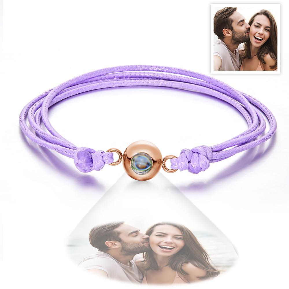 Regalos Coloridos De La Pareja Del Estilo De La Armadura De La Pulsera De La Foto De La Proyección De Encargo - soufeeles