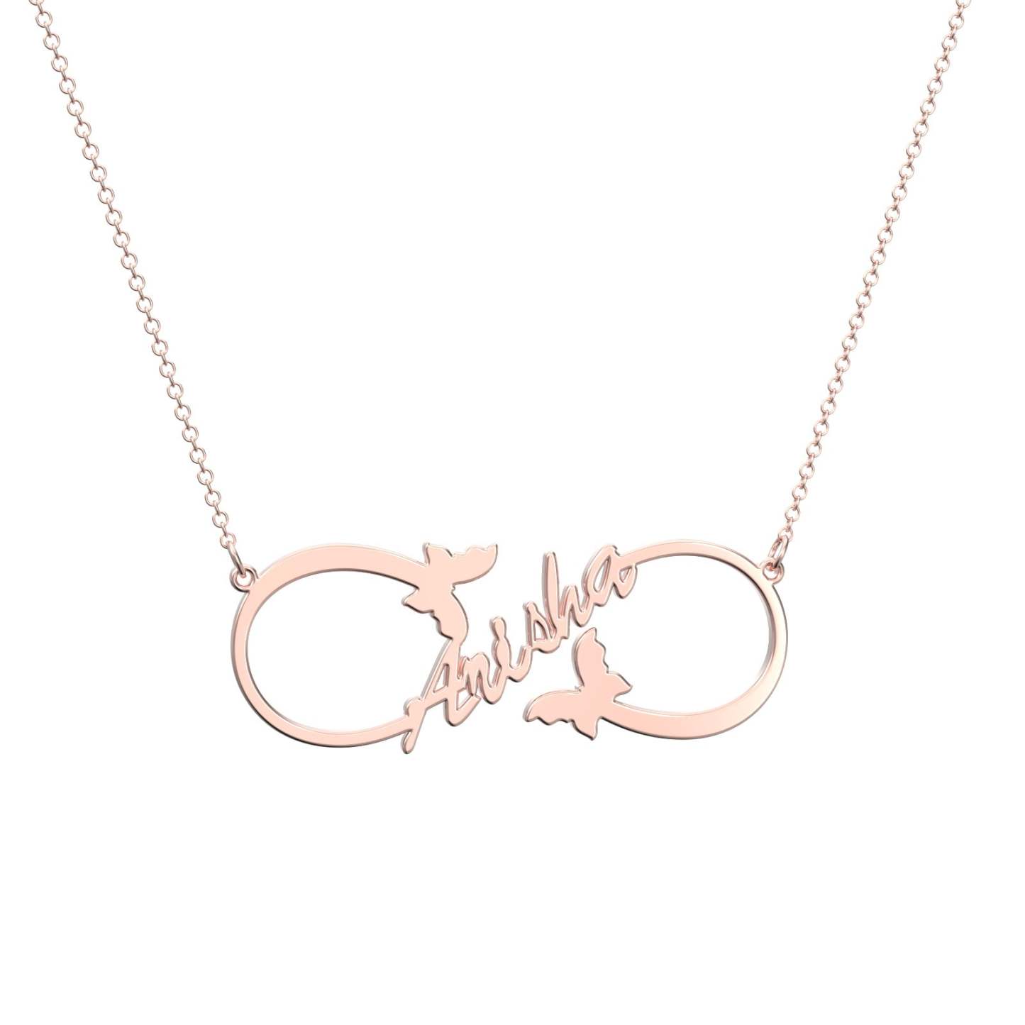 Collar Con Nombre Infinito, Regalo De Collar Con Nombre De Mariposa Personalizado - soufeeles