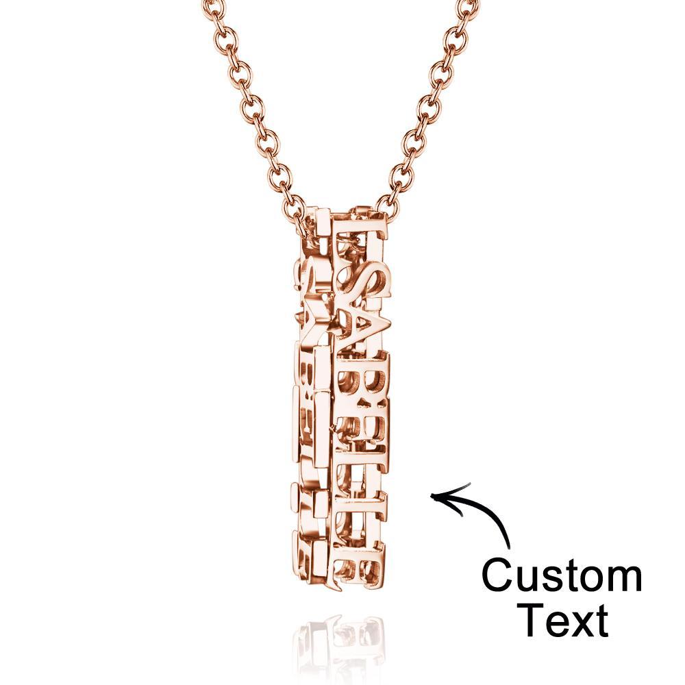 Collar Grabado Personalizado Collar Con Nombre Tridimensional Regalo Para Ella - soufeeles
