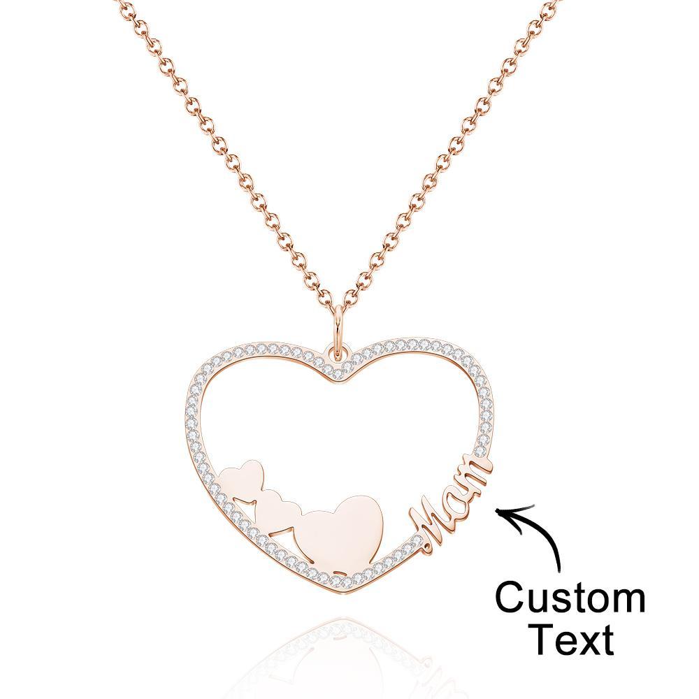 Collar Grabado Personalizado Corazón Carta Collar Regalo Para Ella - soufeeles