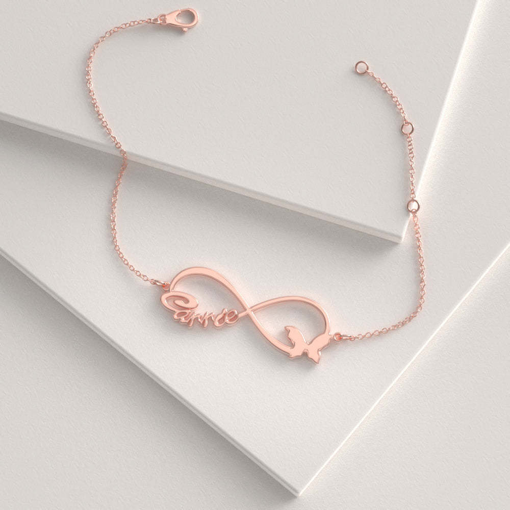 Regalo Personalizado De Pulsera Con Nombre Infinito Para Mujer - soufeeles