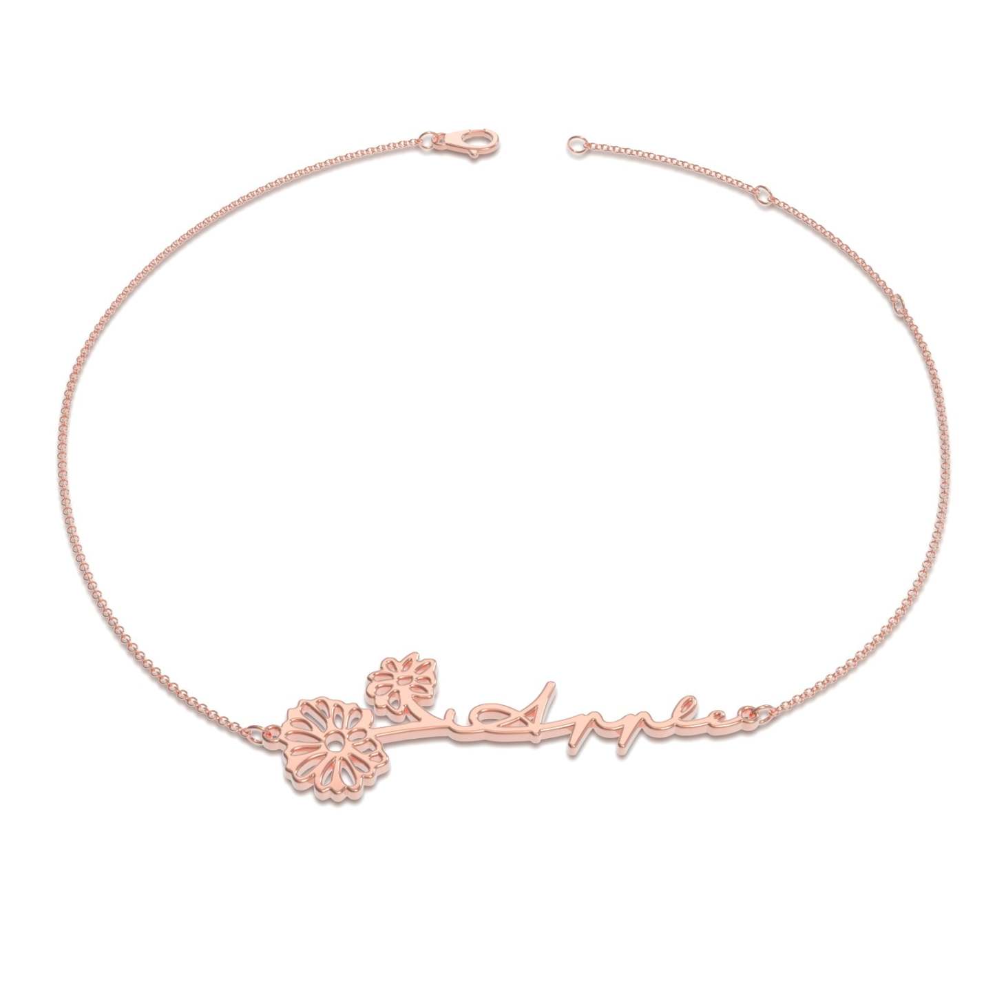 Pulsera Personalizada Con Nombre De Flor De Nacimiento, El Mejor Regalo Para Ti - soufeeles