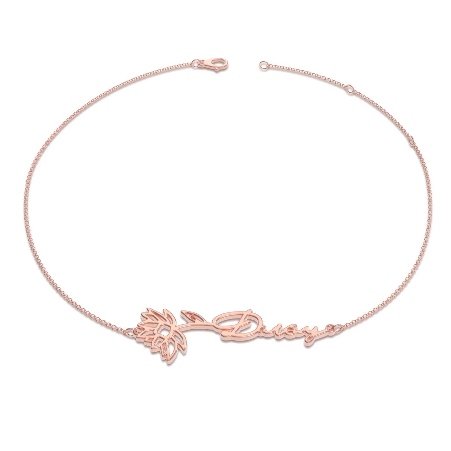 Pulsera Personalizada Con Nombre De Flor De Nacimiento, El Mejor Regalo Para Ti - soufeeles