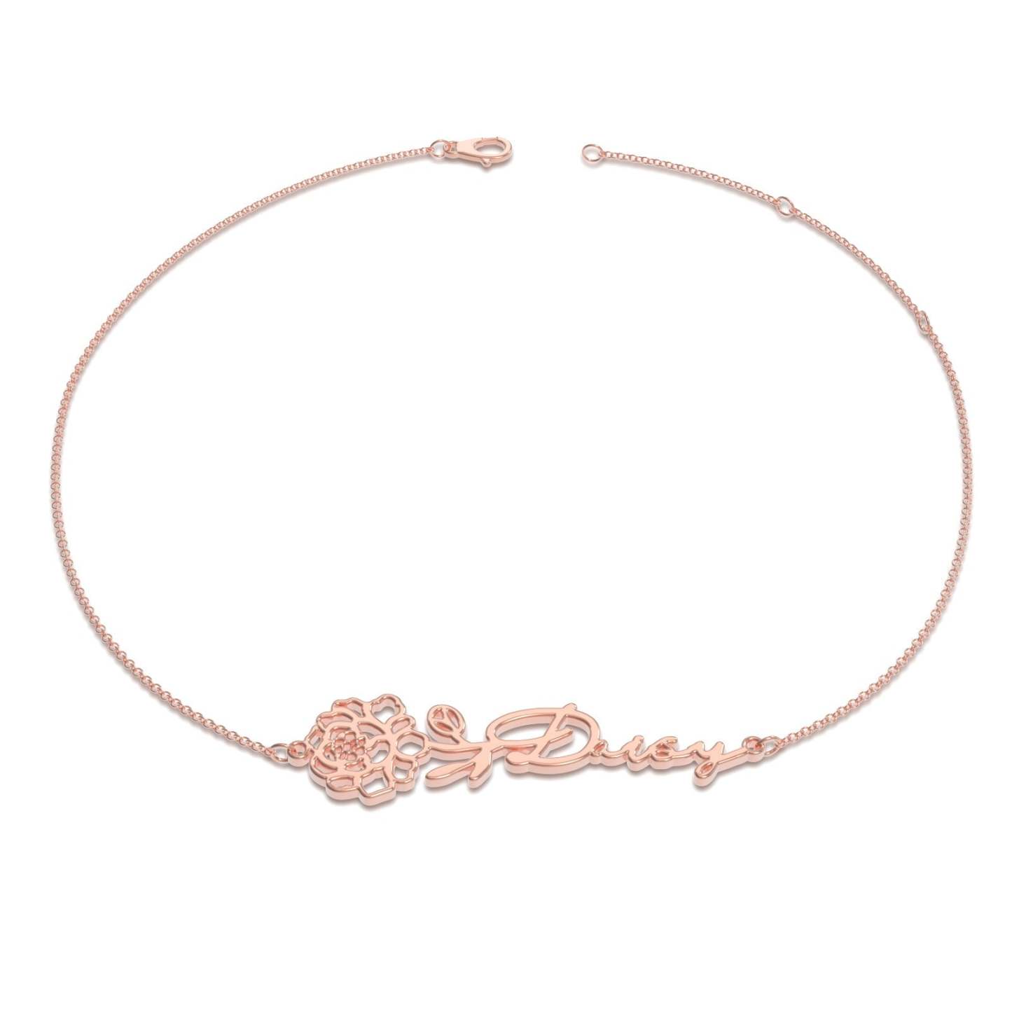 Pulsera Personalizada Con Nombre De Flor De Nacimiento, El Mejor Regalo Para Ti - soufeeles