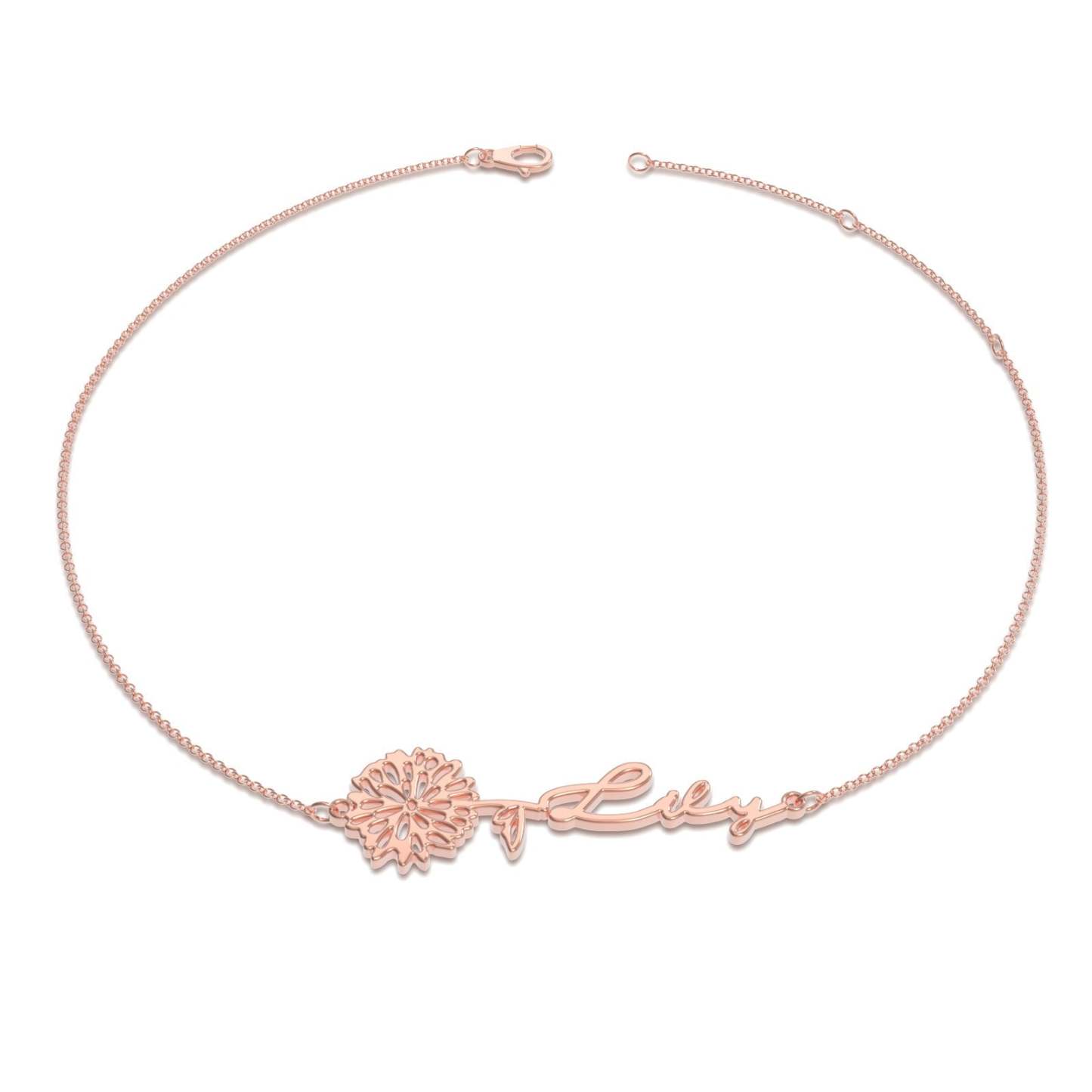 Pulsera Personalizada Con Nombre De Flor De Nacimiento, El Mejor Regalo Para Ti - soufeeles