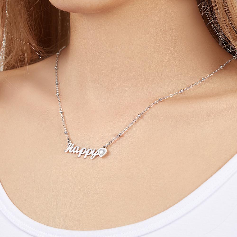 Regalos Conmemorativos De Diamantes De Imitación Creativos Con Nombre De Collar Grabado Personalizado - soufeeles