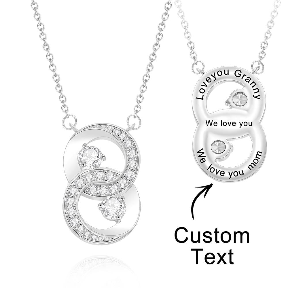 Collar Con Colgante De Piedra De Nacimiento Grabado Personalizado, Regalo Para Mujer - soufeeles