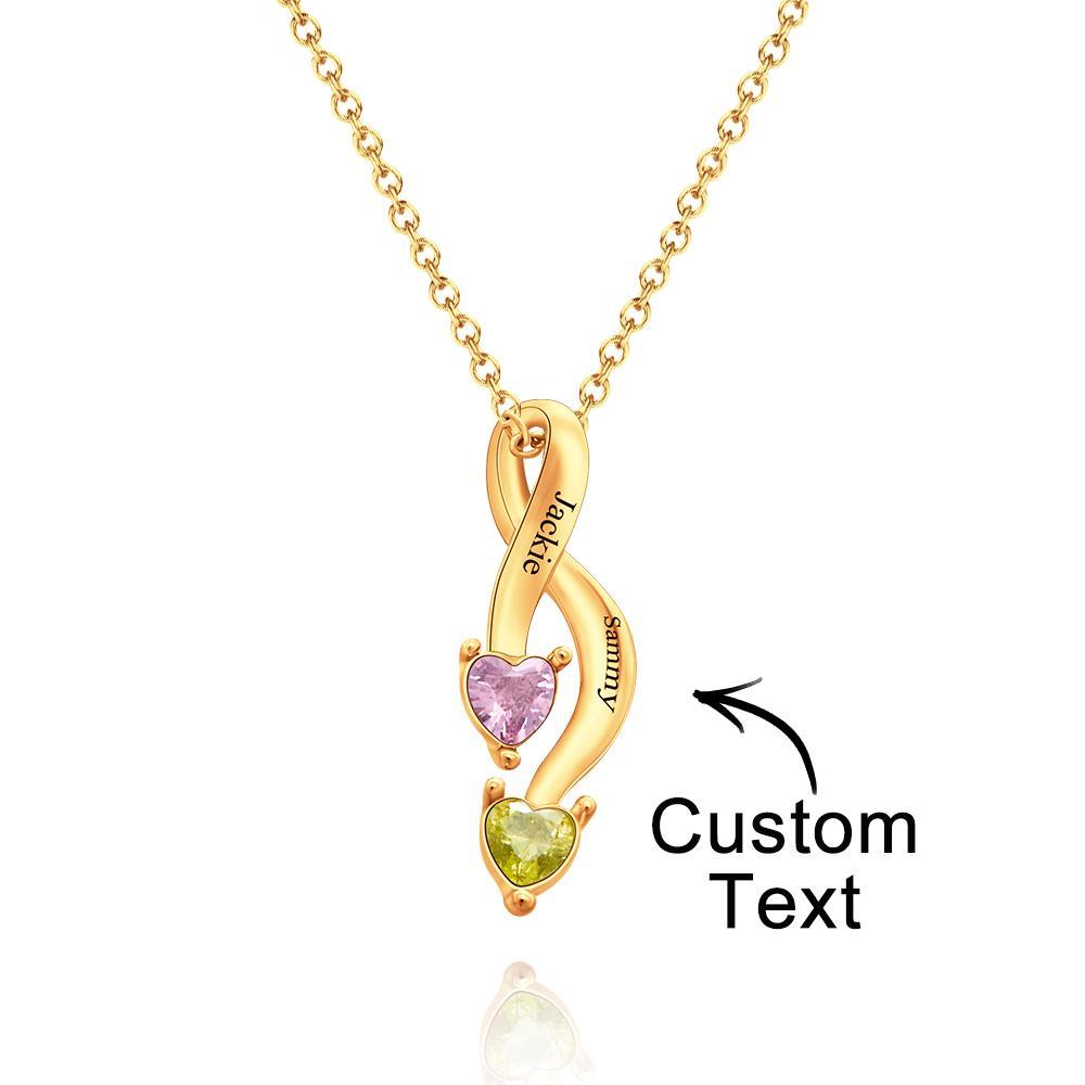 Collar Personalizado Con Piedra De Nacimiento Para Mujer, Regalos Conmemorativos Grabados Con Nombre - soufeeles