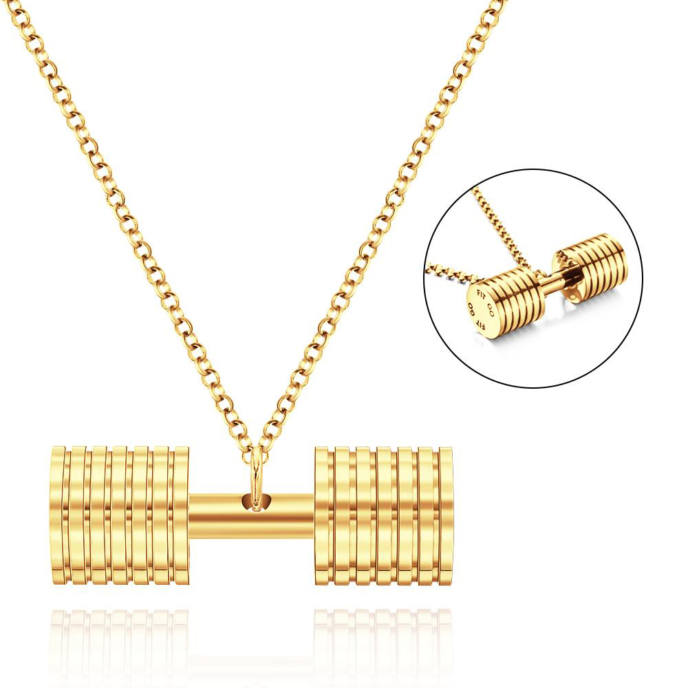 Collar De Pesas Pequeño Grabado Para Levantamiento De Pesas, Collar De Levantamiento De Pesas Hip Hop Para Hombres Y Mujeres