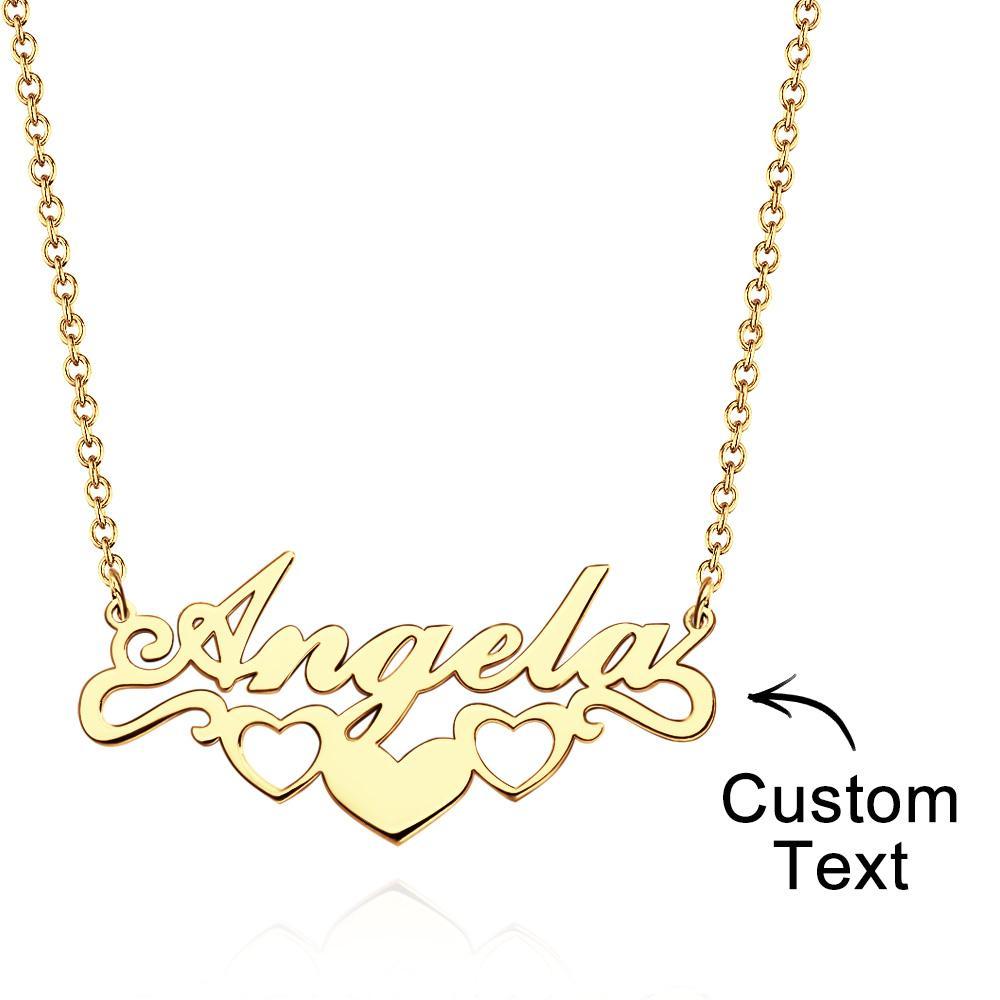 Collar Con Nombre Personalizado Corazón Regalos Conmemorativos Únicos - soufeeles