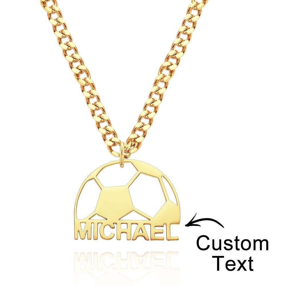 Collar Con Nombre De Fútbol Grabado Personalizado Regalo Especial Para Él - soufeeles