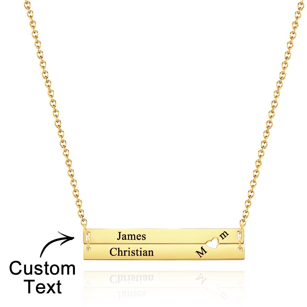 Collar Grabado Personalizado Collar De Barra Regalo Para Madre - soufeeles