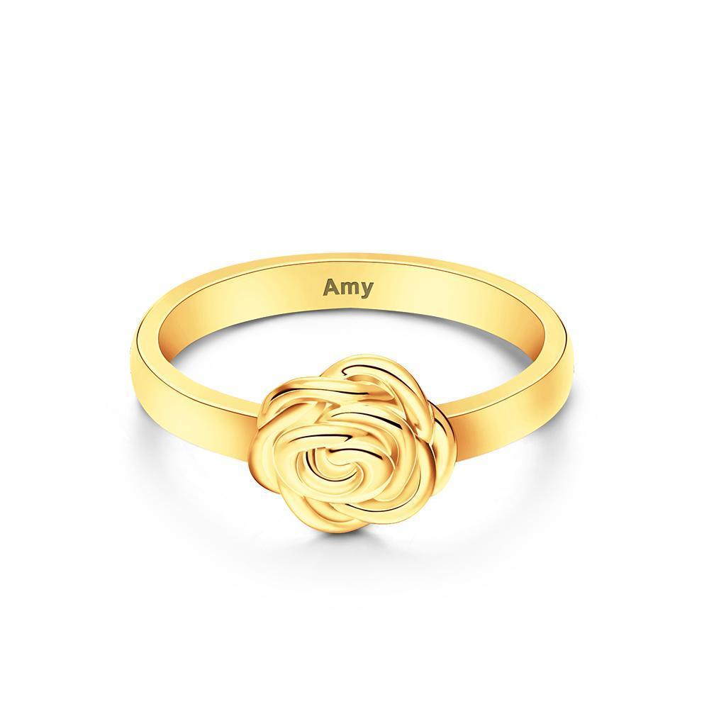 Anillo Grabado Personalizado Anillo Rosa Regalo Para Mujer