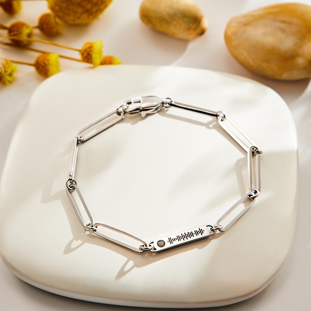 Regalo Personalizado De La Pulsera De La Canción De La Música De La Pulsera De La Placa Del Código De Spotify Escaneable Placa Spotify