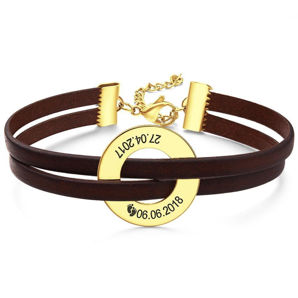 Pulsera Grabada Personalizada Pulsera De Hombre Pulsera Con Nombre Regalos Para él Chapado En Oro De 14k