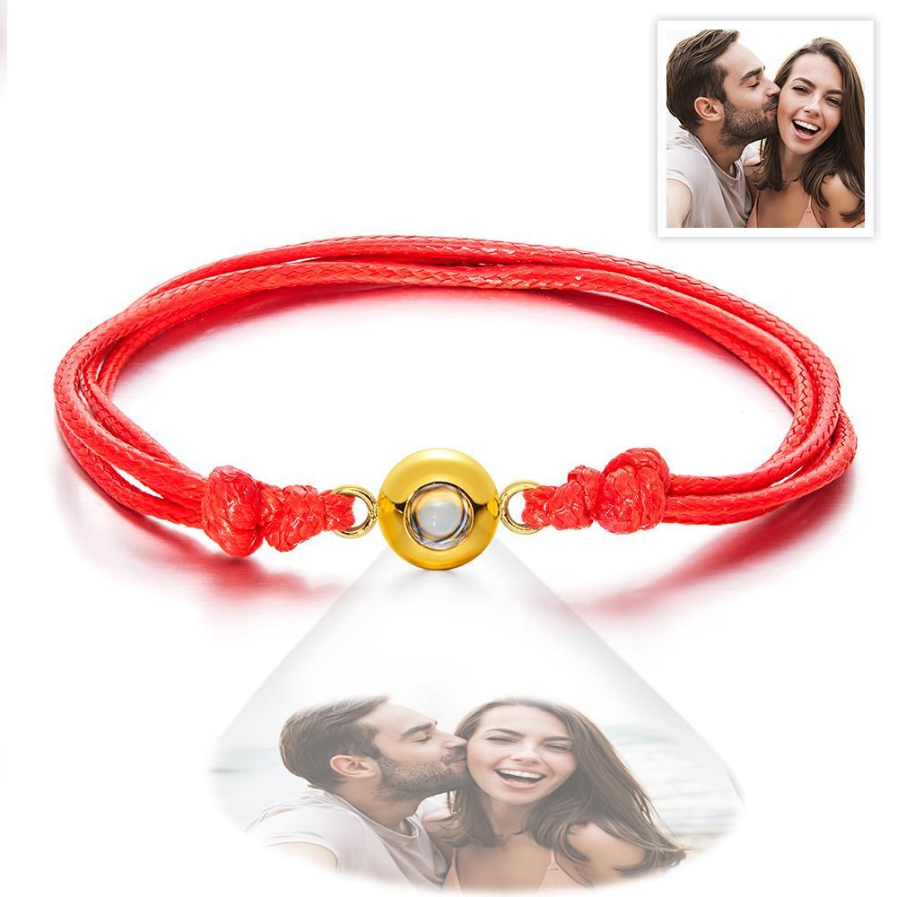 Regalos Coloridos De La Pareja Del Estilo De La Armadura De La Pulsera De La Foto De La Proyección De Encargo - soufeeles