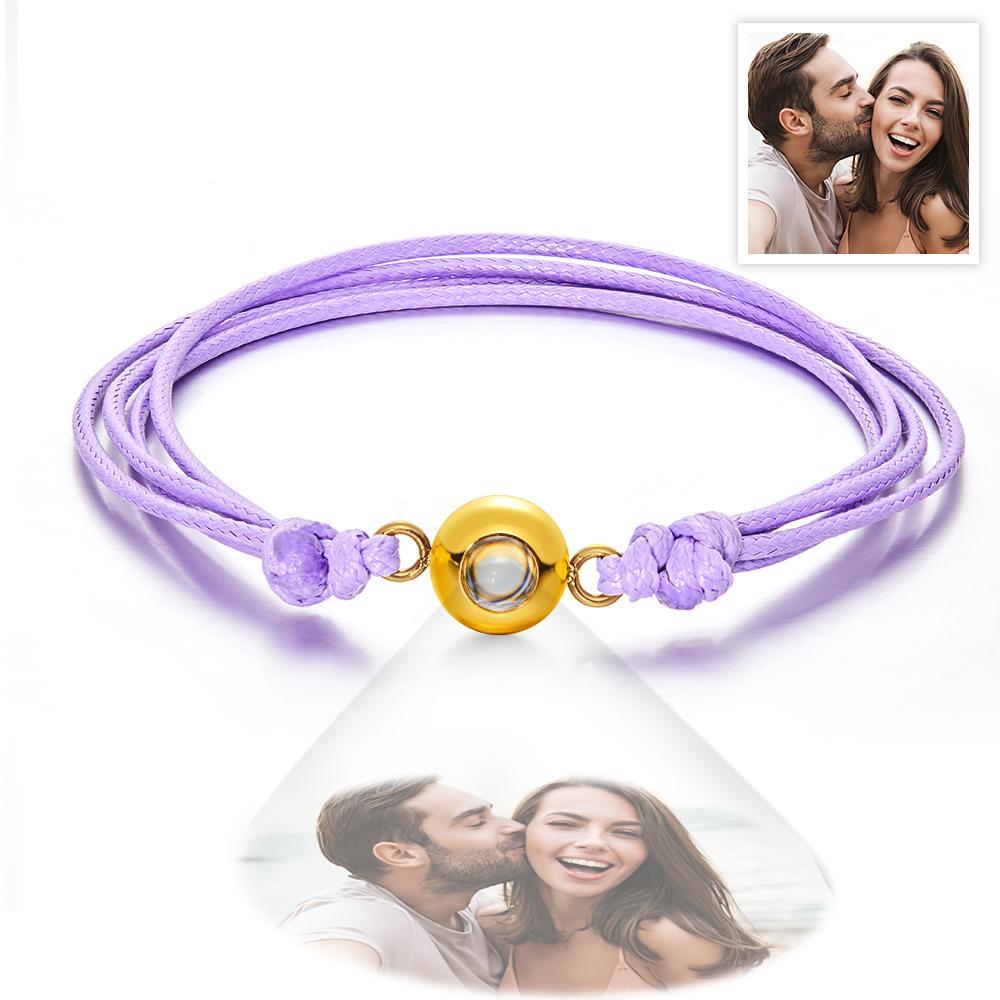 Regalos Coloridos De La Pareja Del Estilo De La Armadura De La Pulsera De La Foto De La Proyección De Encargo - soufeeles