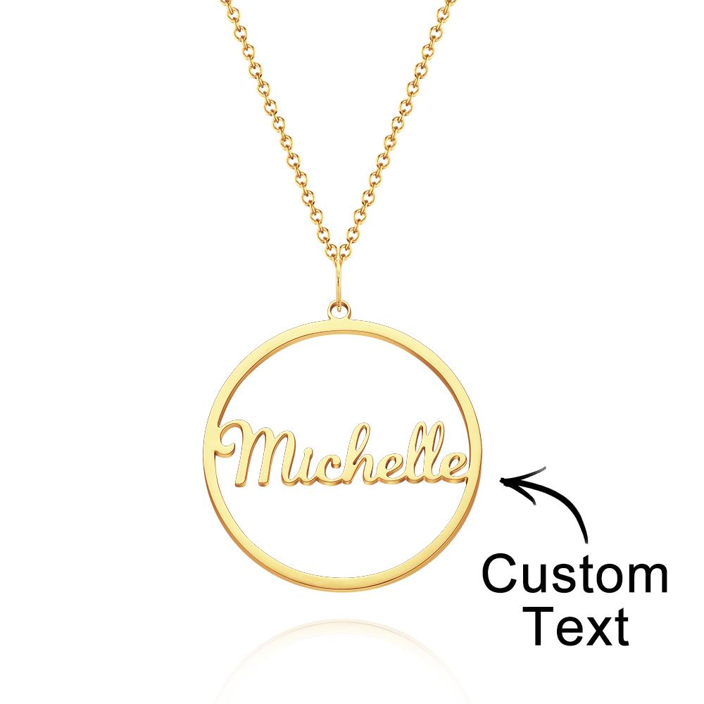 Collar Grabado Personalizado Collar Colgante Circular Simple Regalo Para Mamá - soufeeles