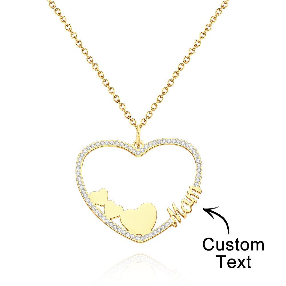 Collar Grabado Personalizado Corazón Carta Collar Regalo Para Ella - soufeeles