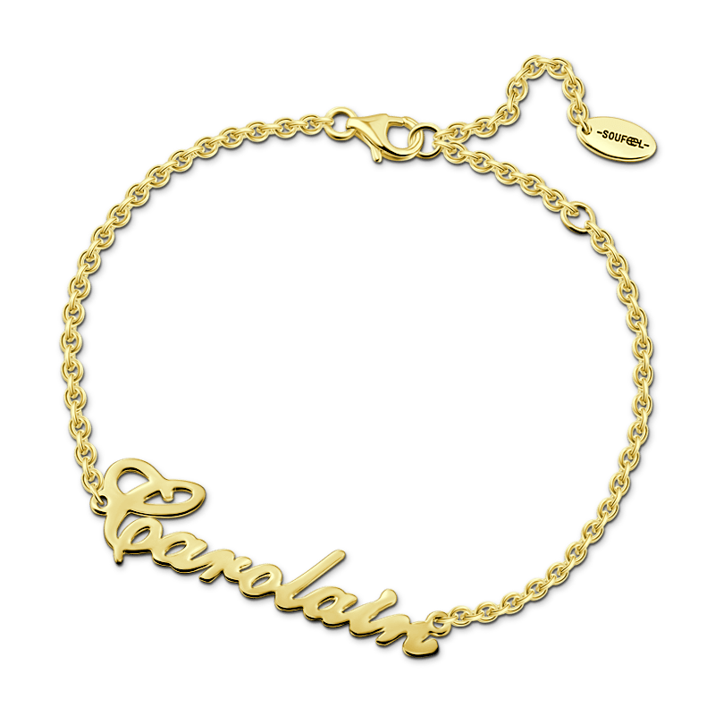 Pulsera de Nombre Personalizada Plata Chapado en Oro Rosa - Longitud Ajustable