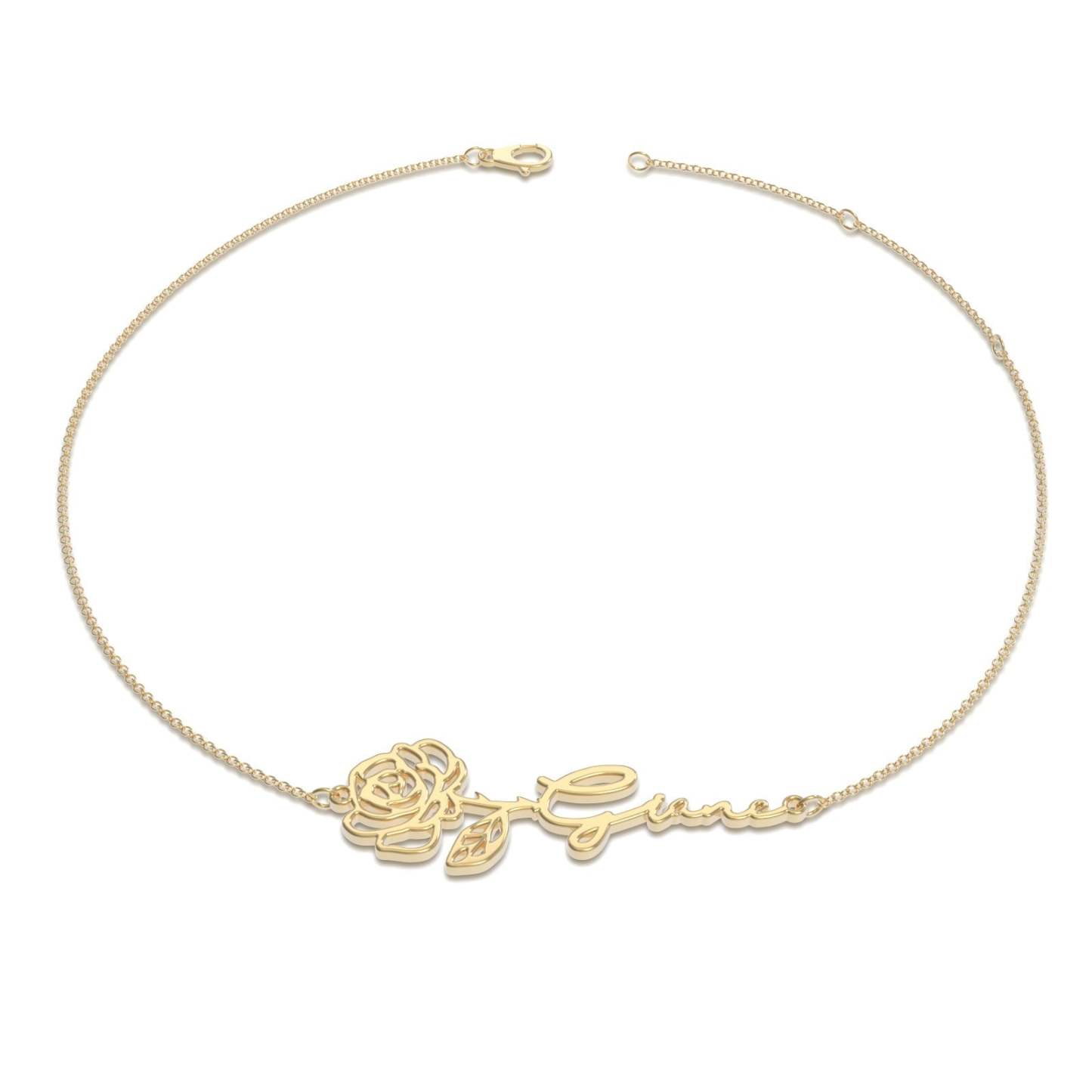 Pulsera Personalizada Con Nombre De Flor De Nacimiento, El Mejor Regalo Para Ti - soufeeles