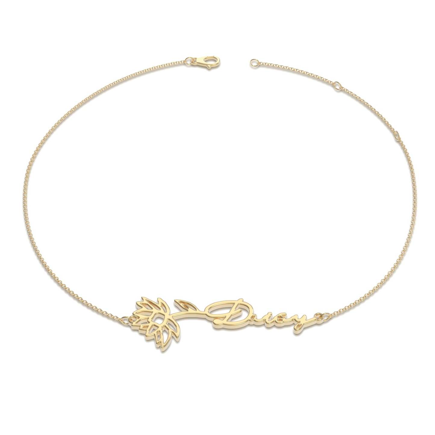 Pulsera Personalizada Con Nombre De Flor De Nacimiento, El Mejor Regalo Para Ti - soufeeles