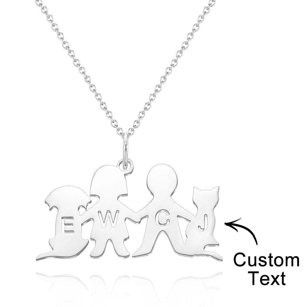 Collar Personalizado De Animales Familiares Collar De Perro Y Gato Con Inicial Grabada Personalizada Para Mujer - soufeeles