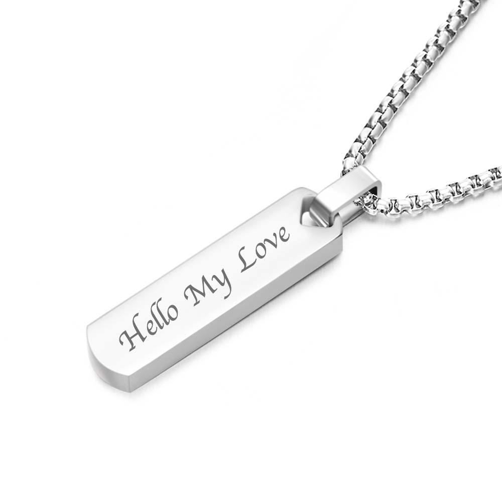 Collar De Barra Personalizado Para Hombres Impresionante Y Delicado Regalo De Doble Cara Para Navidad Día De San Valentín Día Del Padre Cumpleaños Aniversario Boda - soufeeles