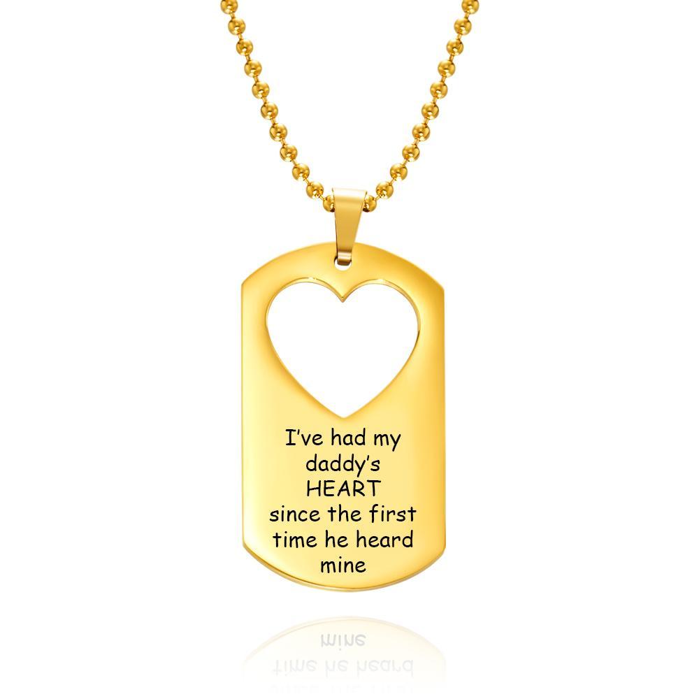 Collar Grabado Regalo Personalizado Del Día Del Padre Conjunto De Papá E Hija Oro