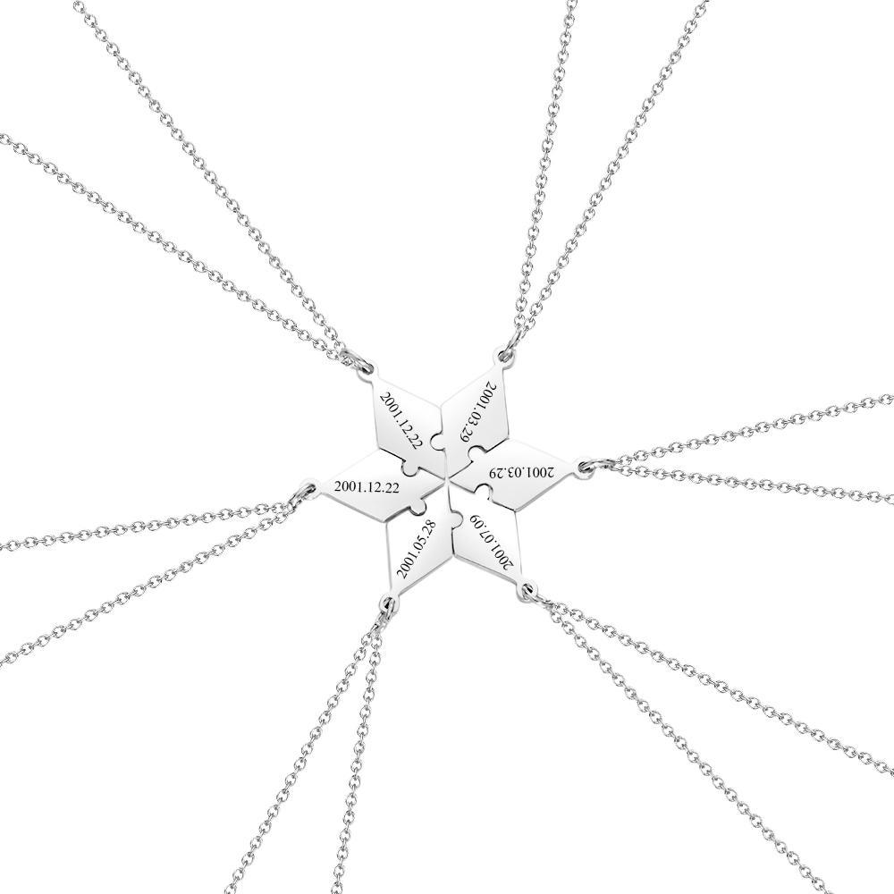 Juego Personalizado De Seis Collares: Collares Con Pieza De Rompecabezas De Amistad Para Graduados