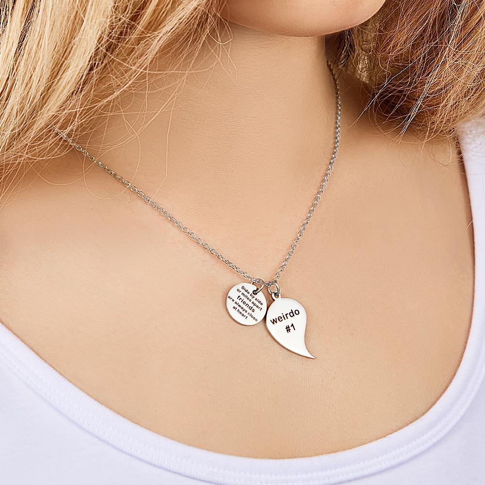 Collar Grabado Personalizado Par De Regalos Conmemorativos Para Un Amigo - soufeeles