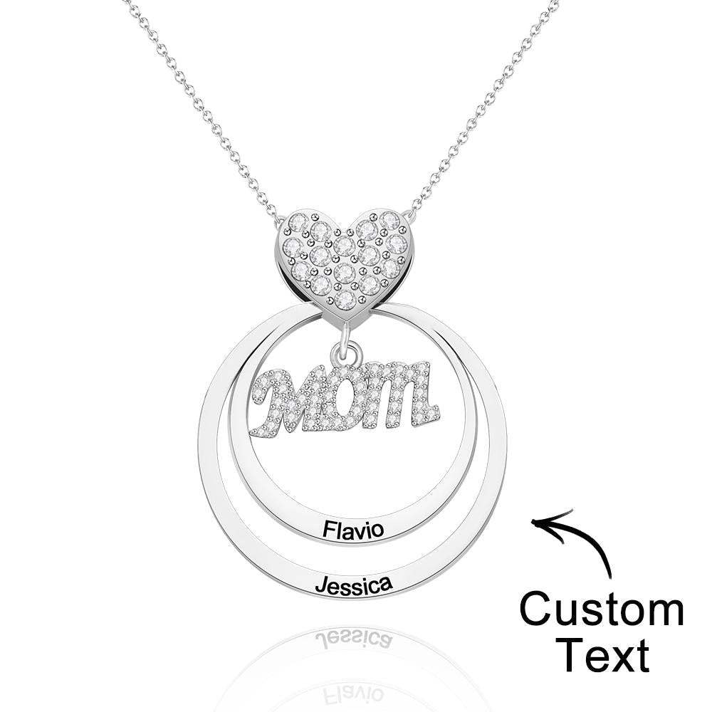 Collar Grabado Personalizado Simple Circularidad Regalos Familiares - soufeeles