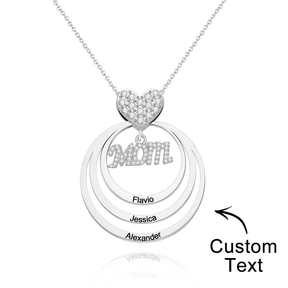 Collar Grabado Personalizado Simple Circularidad Regalos Familiares - soufeeles