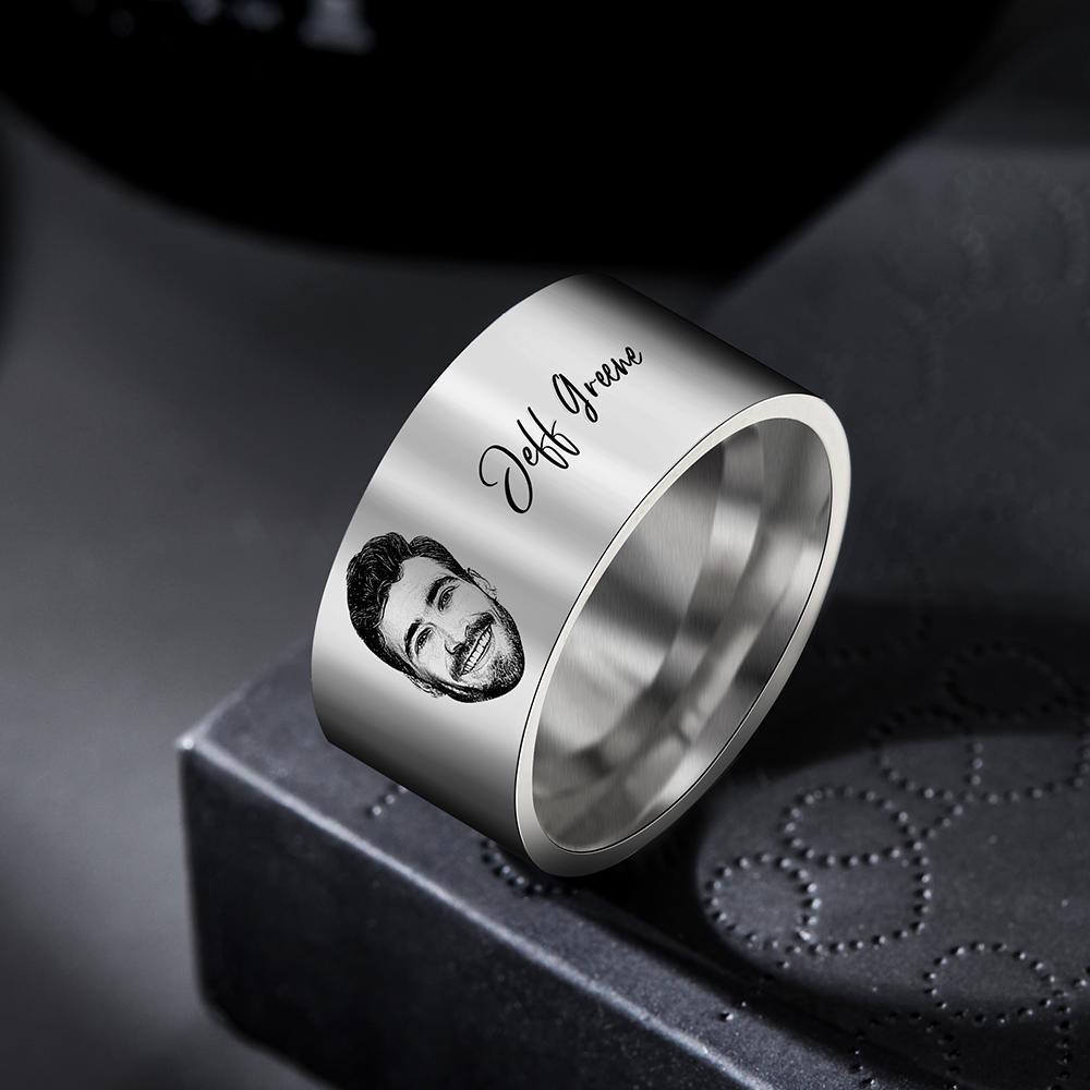 Anillo De Hombre Personalizado Con Palabras Grabadas Regalo Perfecto Para Parejas En Aniversario O Día Del Padre