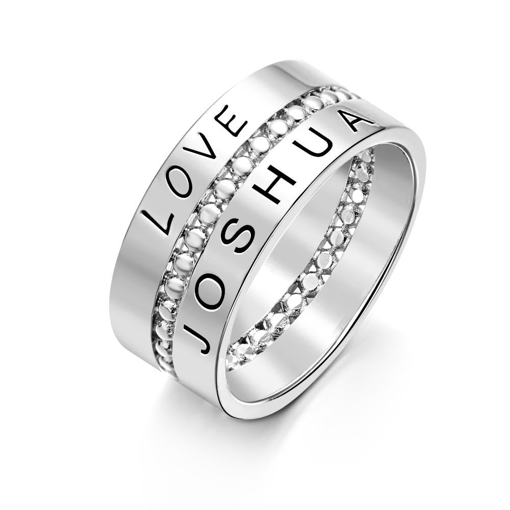 Regalo Personalizado Para El Día De La Madre Anillos Apilables Personalizados Anillo Con Nombre De Oro Relleno De Oro - soufeeles