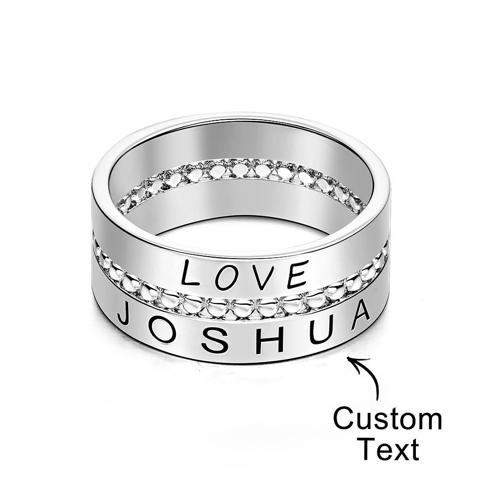 Regalo Personalizado Para El Día De La Madre Anillos Apilables Personalizados Anillo Con Nombre De Oro Relleno De Oro - soufeeles