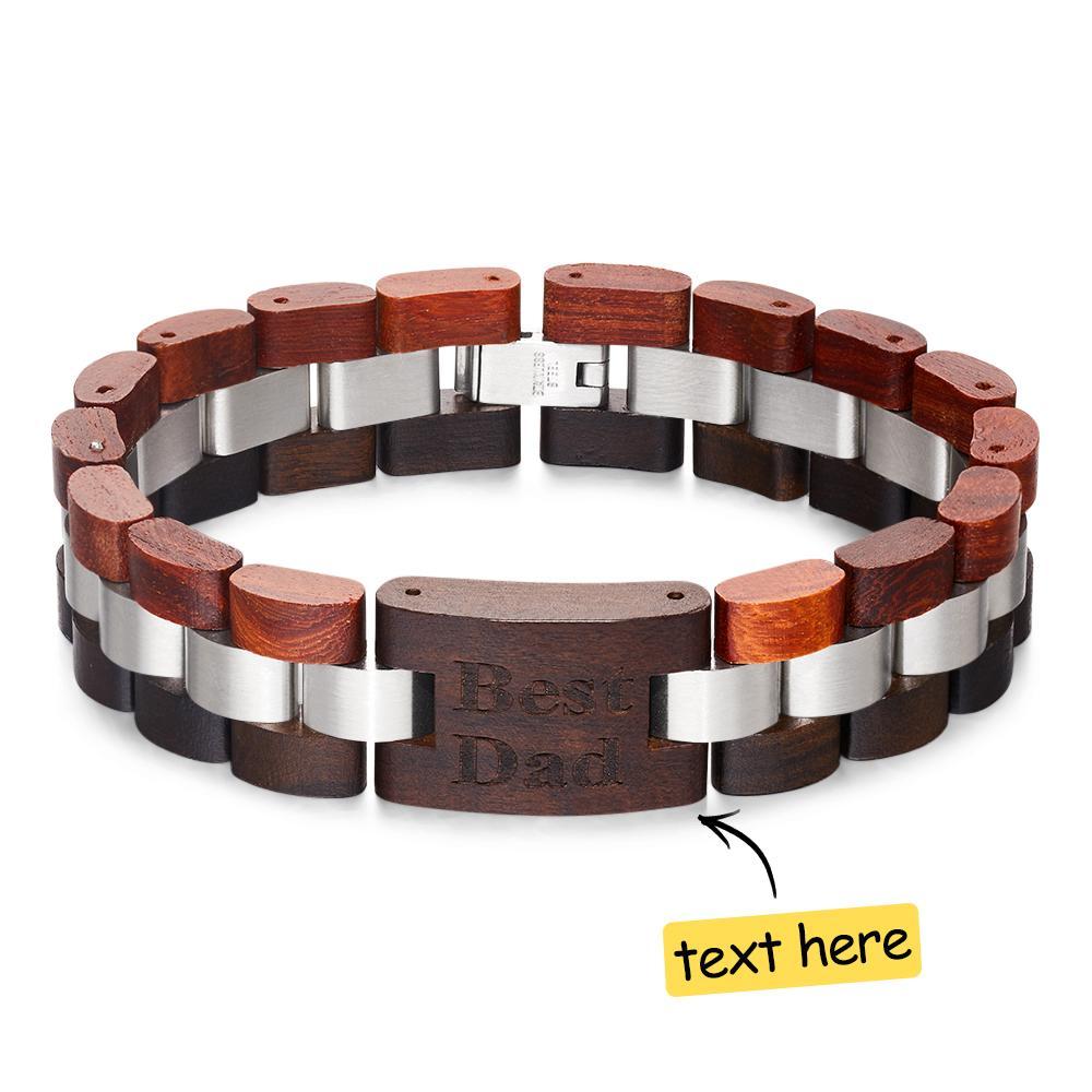 Pulsera Grabada Personalizada Pulsera De Incienso De Sándalo Para Hombres