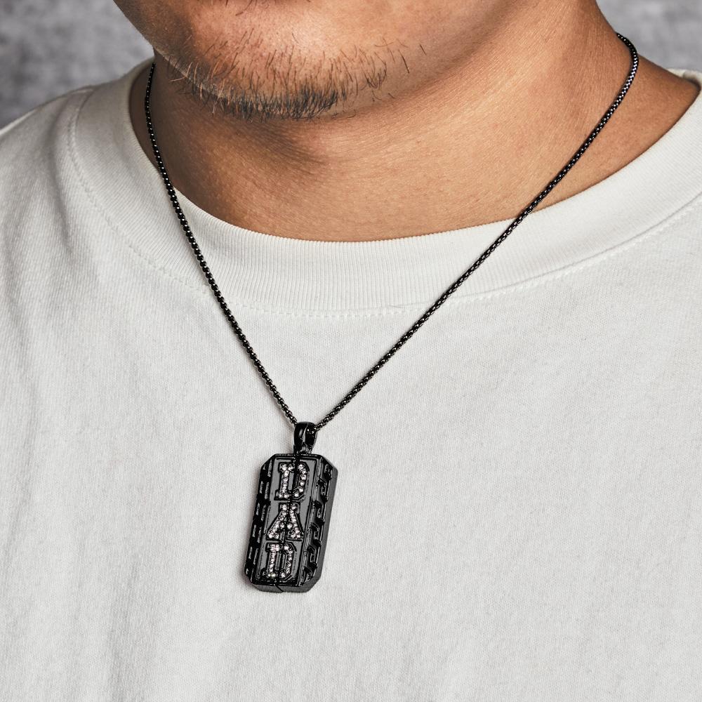 Collar De Foto Personalizado Collar De Medallón De Papá Regalo Del Día Del Padre Para Hombres - soufeeles